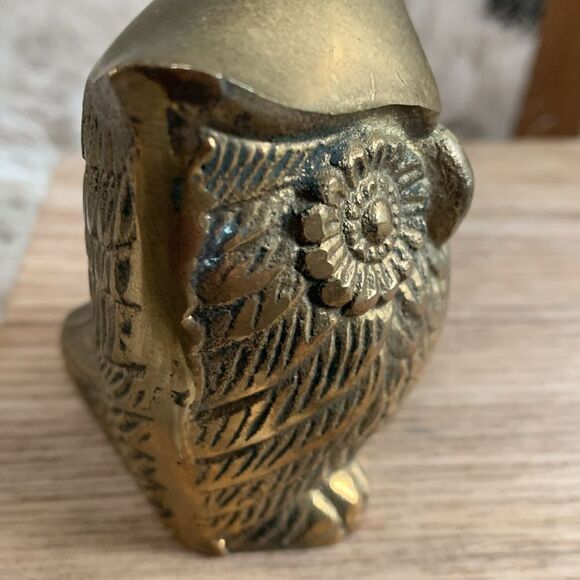 Vintage MCM Style Set Of 3 Brass Owls Figures Made In Korea - Picture 8 of 17